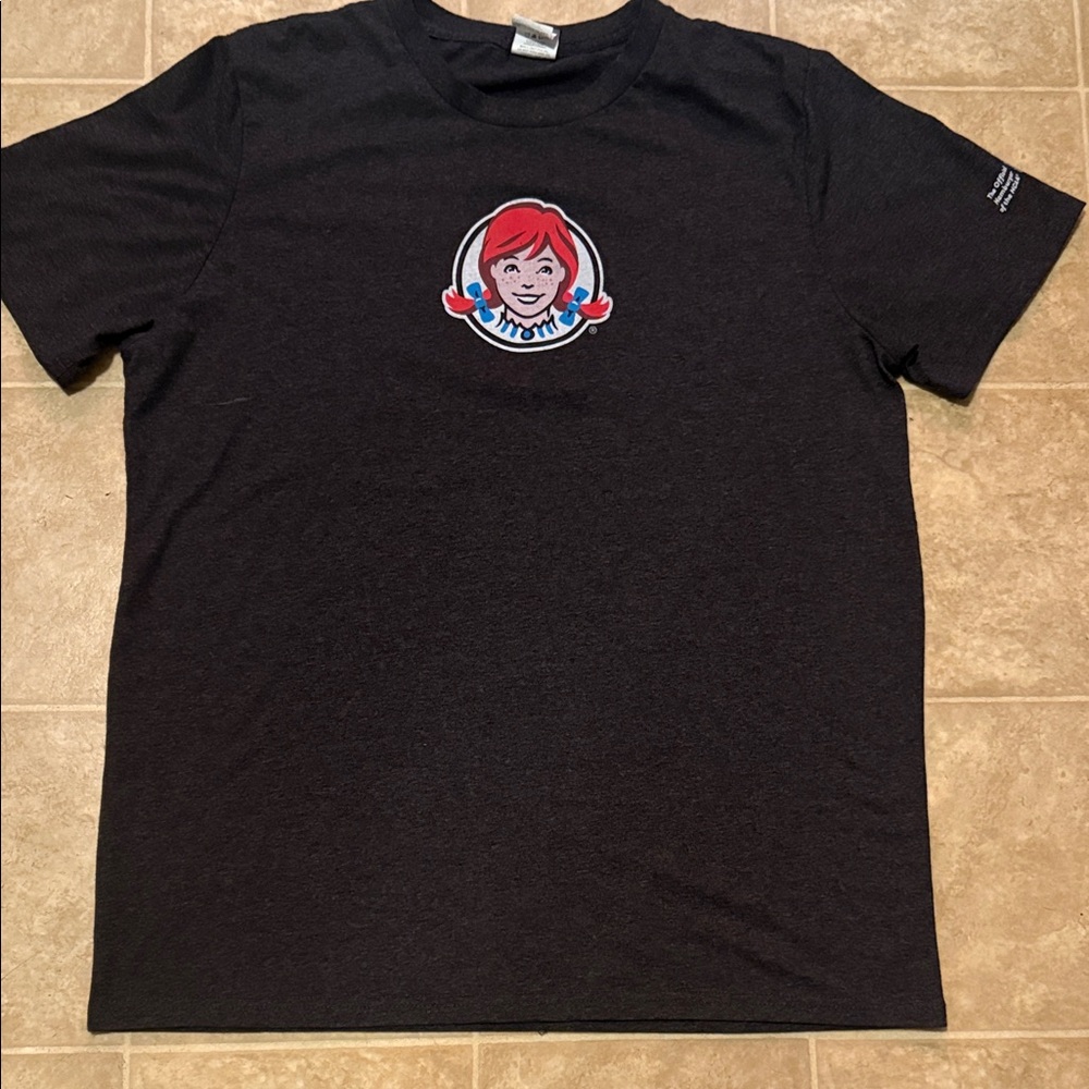 Wendy’s breakfast graphic print charcoal T shirt
